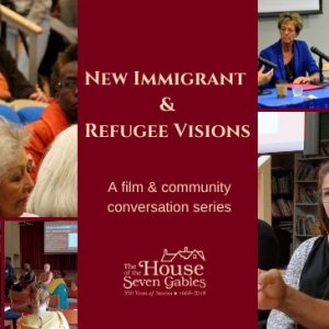A collage of images for the New Immigrant and Refugee Visions Film and Conversation Series