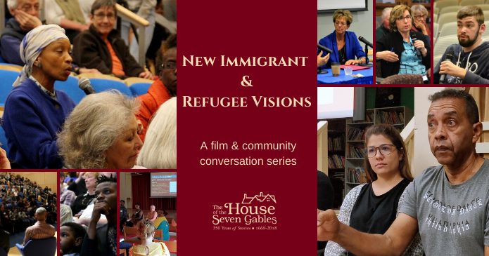 A collage of images for the New Immigrant and Refugee Visions Film and Conversation Series