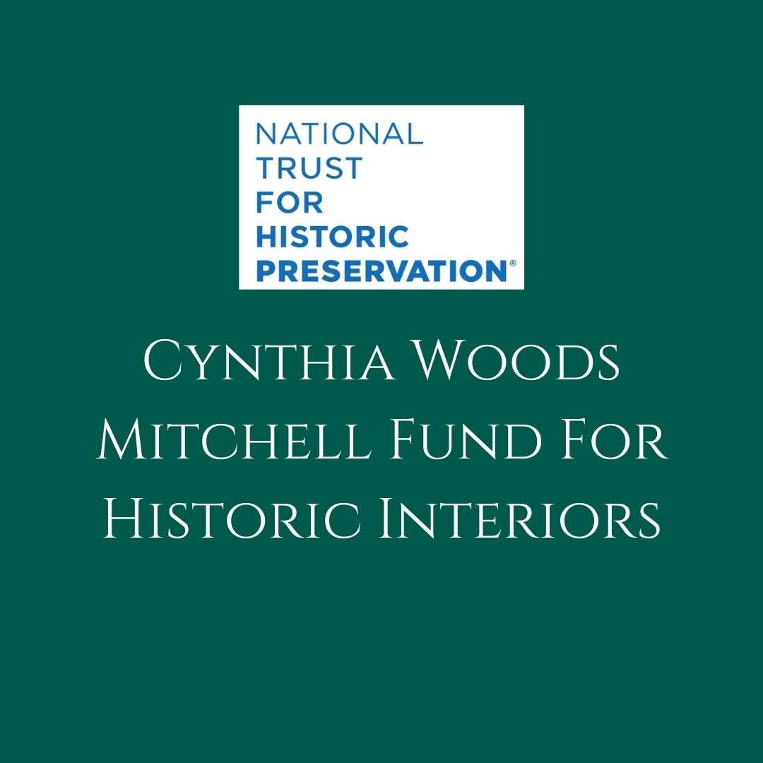  Logo of National Trust for Historic Preservation and the Cynthia Woods Mitchell Fund for Historic Interiors.