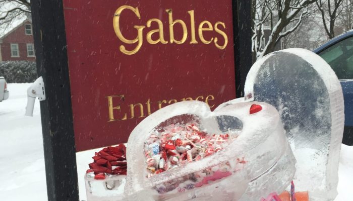 Ice Sculpture outside of The House of the Seven Gables