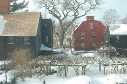 Snowy view of The Gables Museum Campus