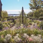 Flower garden located on the side of the House of the Seven Gables.
