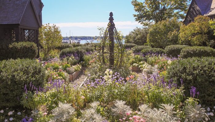 Flower garden located on the side of the House of the Seven Gables.