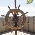 Ship wheel in Kids Cove at The Gables