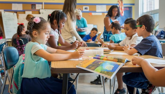 Children in a classroom during the Caribbean Connections summer enrichment program
