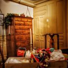 Great Chamber of The House of the Seven Gables decorated for Christmas tours