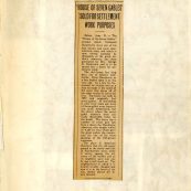 Yellowed newspaper article pasted on heavy paper.|Yellowed newspaper article pasted on heavy paper.