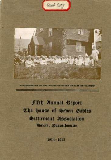 Grey front cover of a booklet with an image of a kindergarten class.