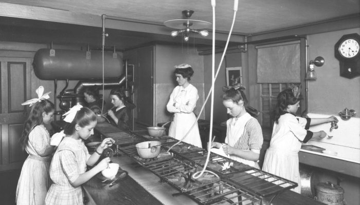 Old Photo of Children Cooking | House of 7 Gables Mission | Settlement Program