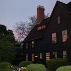 The House of Seven Gables at dusk.