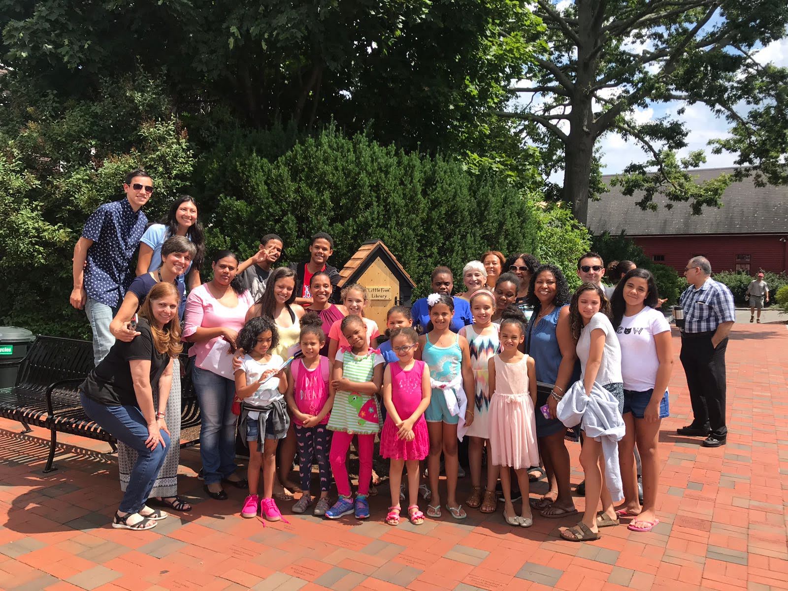 2018 Caribbean Connections students and the new Little Free Library at The House of the Seven Gables