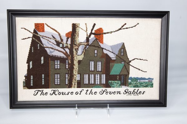 Example of a completed House of the Seven Gables cross stitch.
